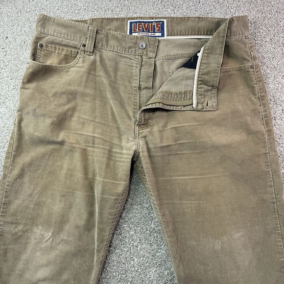 Levis 549 Corduroy Pants Mens‎ 42x32 Brown Tan Low Loose Straight Leg Casual - Picture 1 of 16